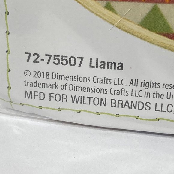 Dimensions Felt Applique Kit LLAMA Thread Felt Hoop Needle Instructions 6" - Picture 9 of 16